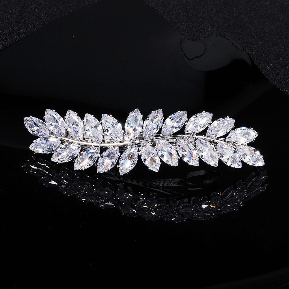 Elegant Rhinestone Hair Clips with Metal Side Pins