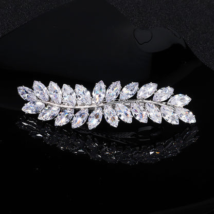 Elegant Rhinestone Hair Clips with Metal Side Pins