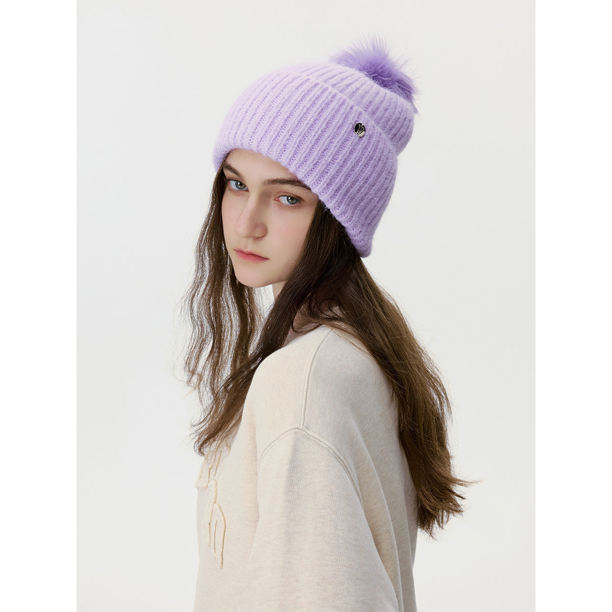 Trendy Solid Color Knit Beanie with Pom-Pom for Unisex