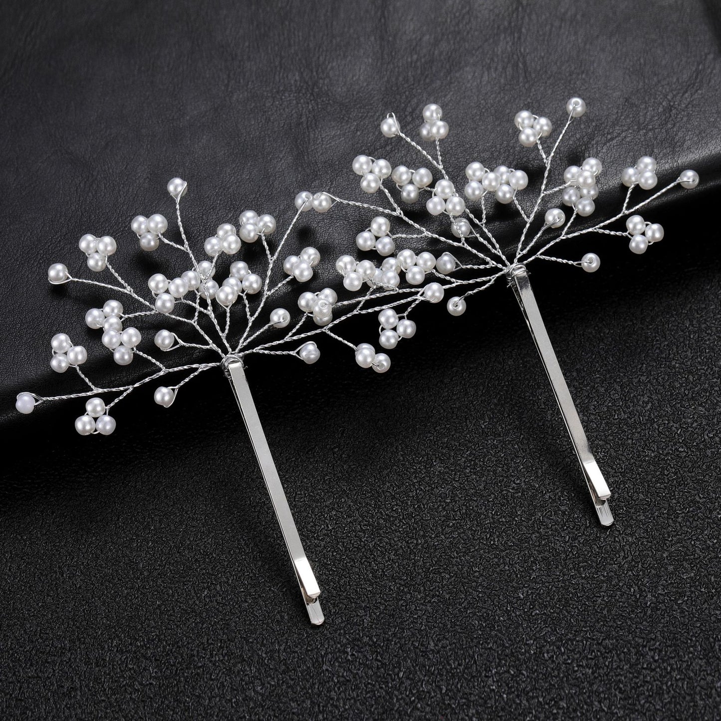 Starry Pearl Hair Clips Set of 2 Wedding Accessories