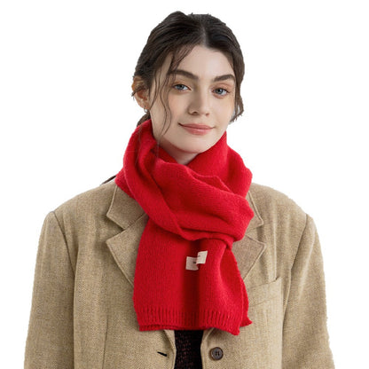12-Color Solid Knit Scarf for Women and Men - Versatile Cozy Neck Warmer