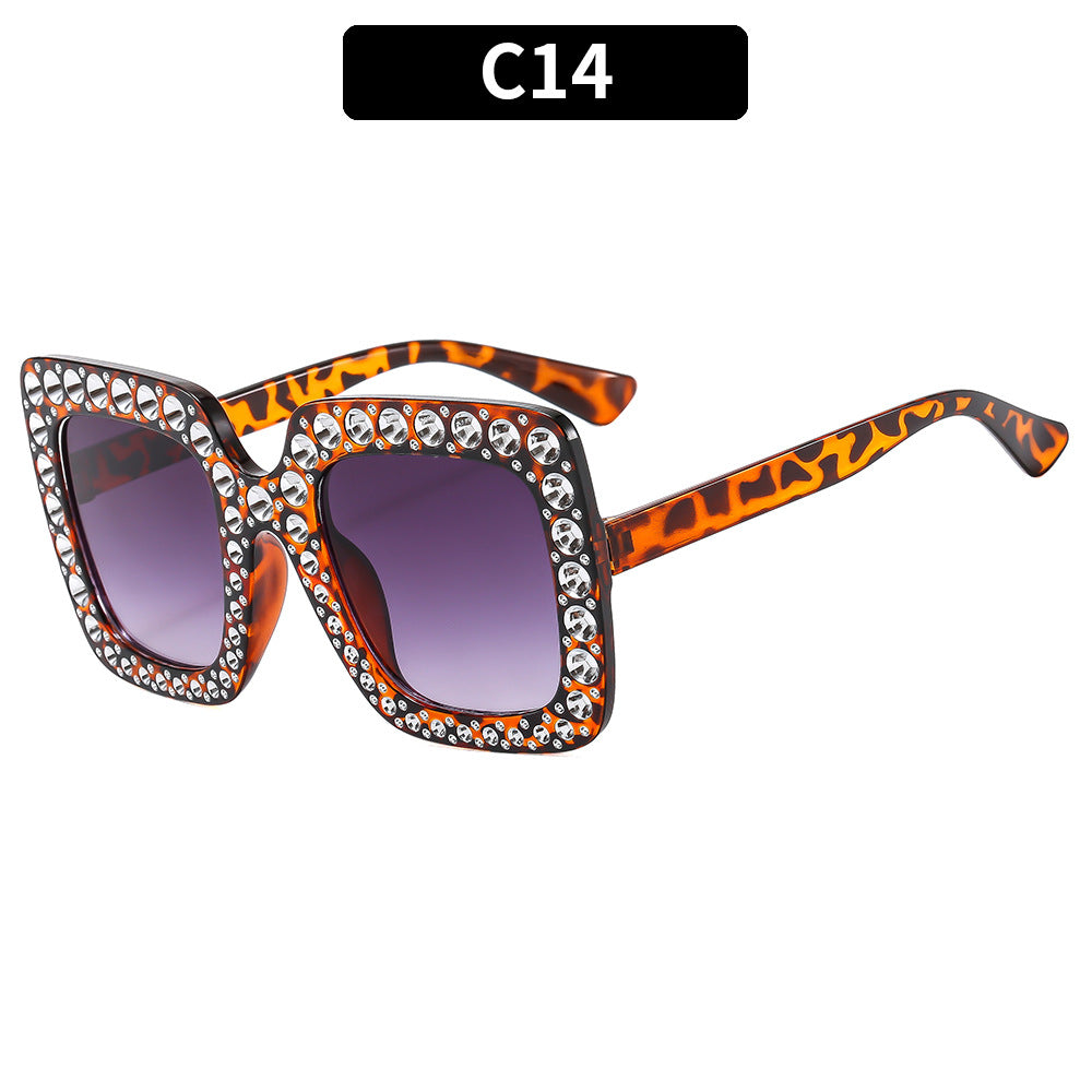 Colorful Gemstone-Embellished Disco Sunglasses Retro Style