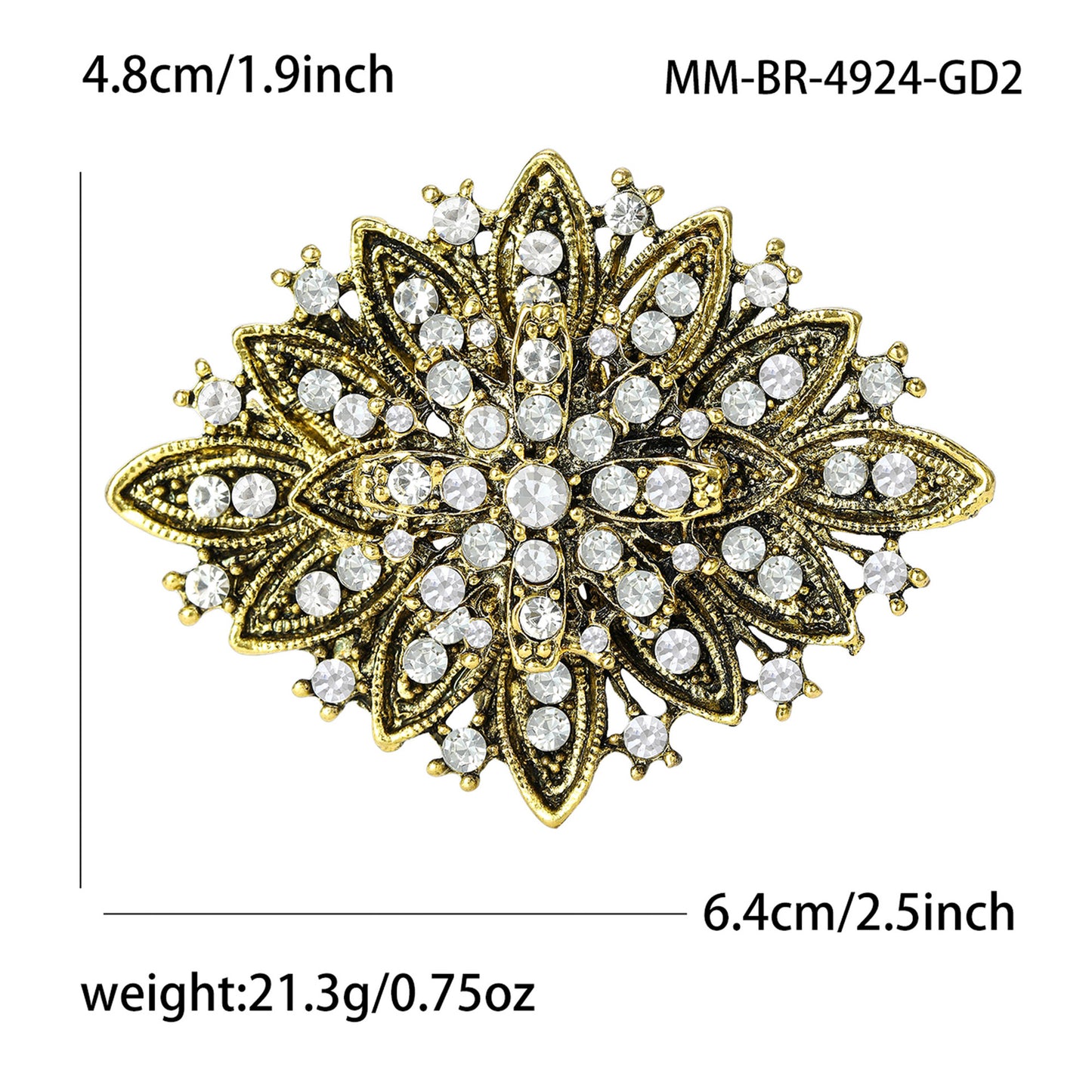 Exquisite Alloy Brooch with Rhinestones Elegant Fashion Accessory