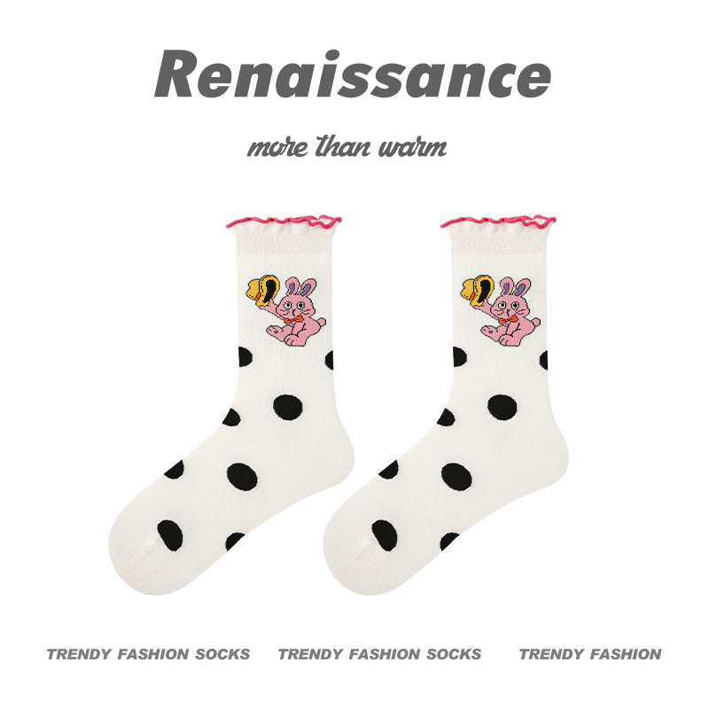 Renaissance Embossed Mid Calf Cotton Socks