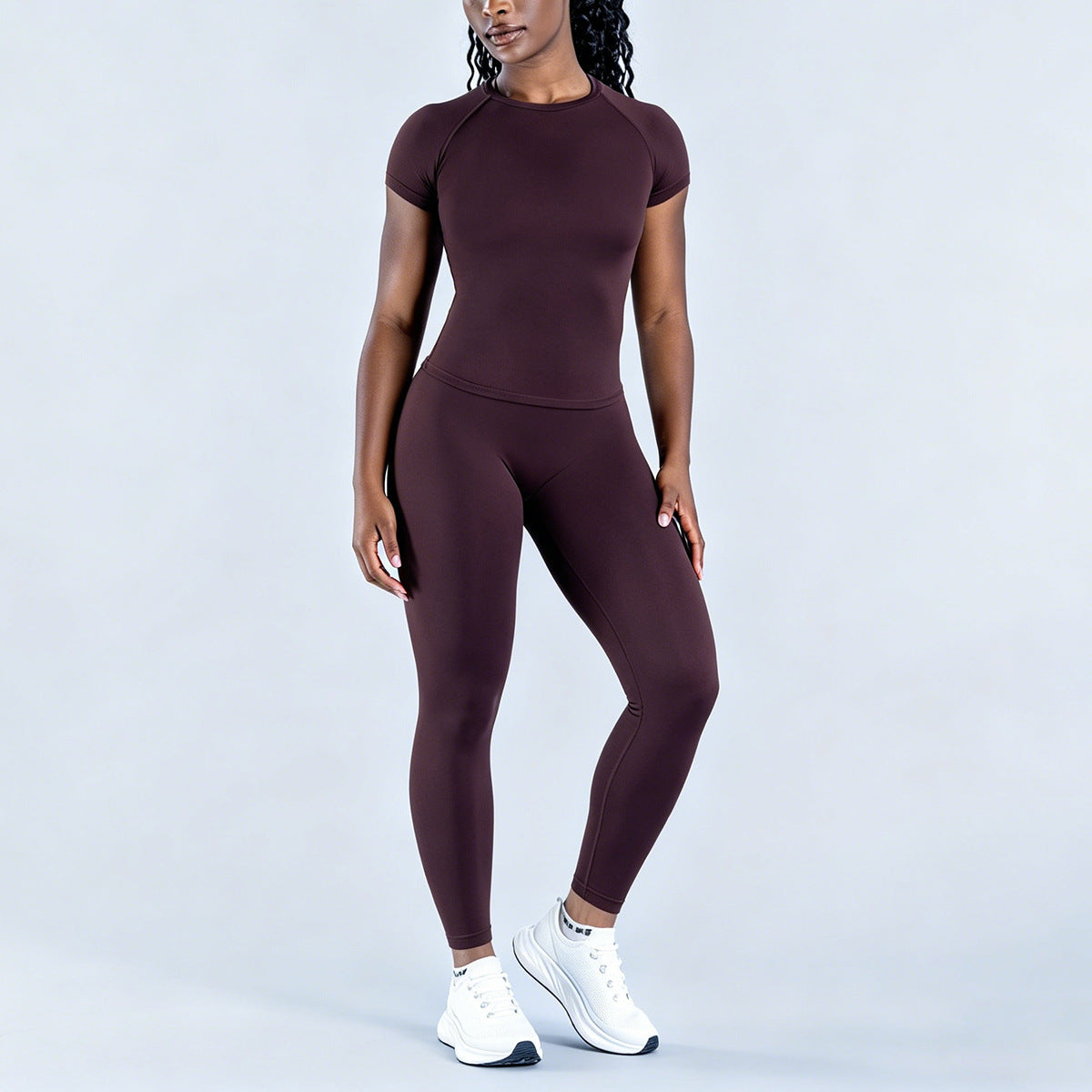 DFYNE Women's Long Sleeve Half-Zip Athletic Top Breathable Stretch Yoga Set