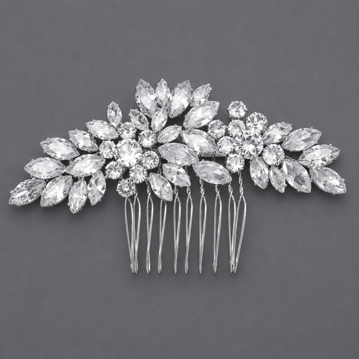 Vintage Floral Zircon Hair Comb Elegant Bridal Headpiece
