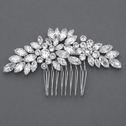 Vintage Floral Zircon Hair Comb Elegant Bridal Headpiece