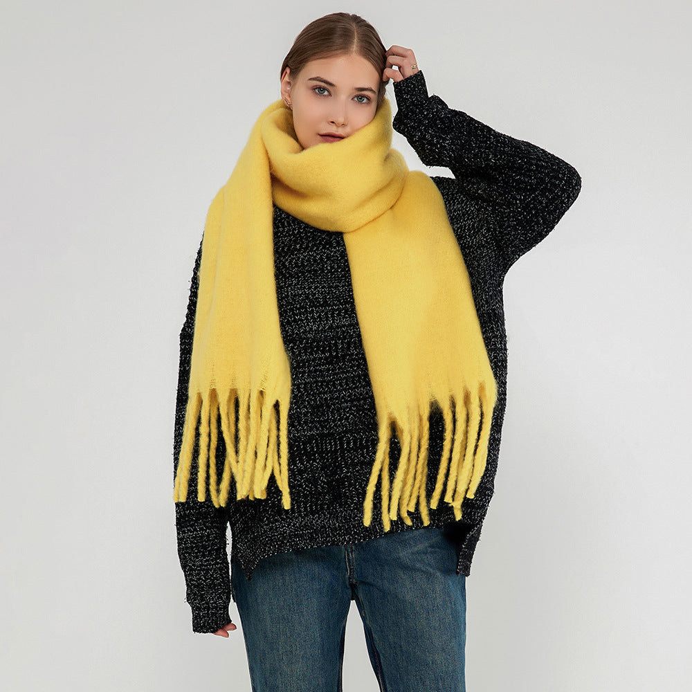 Soft Cashmere Feel Scarf for Women - Warm and Cozy Solid Color Shawl