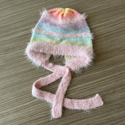 Cute Gradient Knit Beanie Hat with Ear Protection