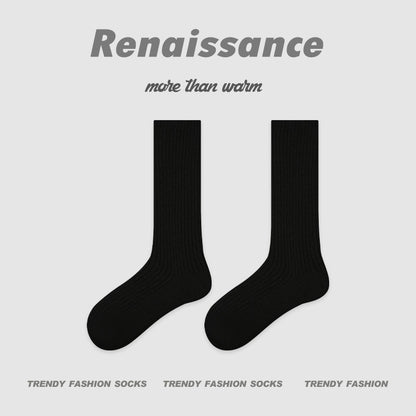 Mid Calf Embroidered Letter Cotton Socks Renaissance