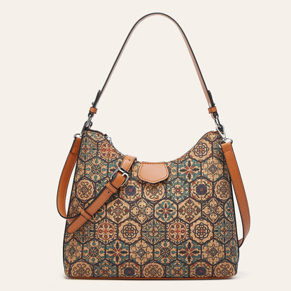 Vintage Ethnic Style Cork Shoulder Bag