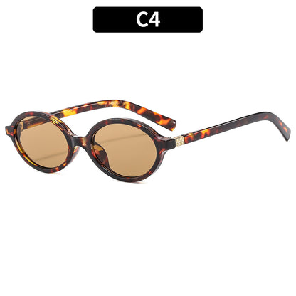 Vintage Oval Sunglasses Stylish UV Protection Eyewear
