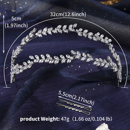 Bridal Crystal Headband Elegant Silver Hair Accessory for Weddings and Parties