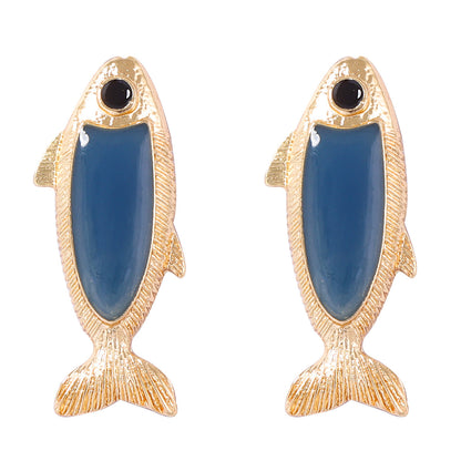 Stud Earrings Koi Fish Alloy Vintage Chic Everyday