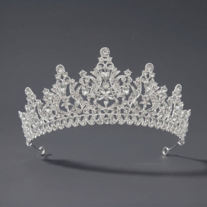 Luxury Rhinestone Princess Crown Headpiece for Birthdays and Weddings