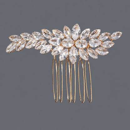 Vintage Floral Zircon Hair Comb Elegant Bridal Headpiece