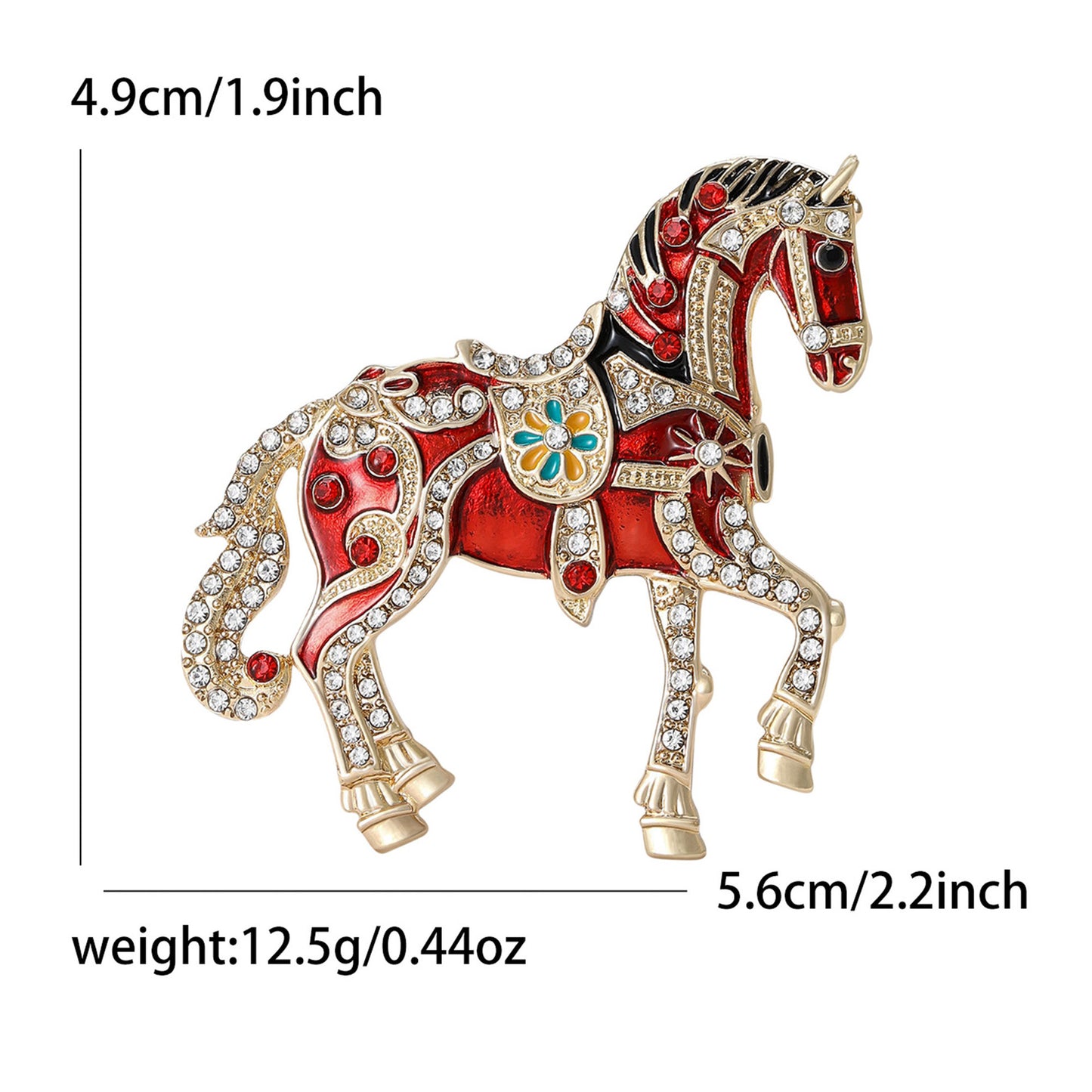 Luxury Enamel Animal Brooch with Rhinestones for Men and Women