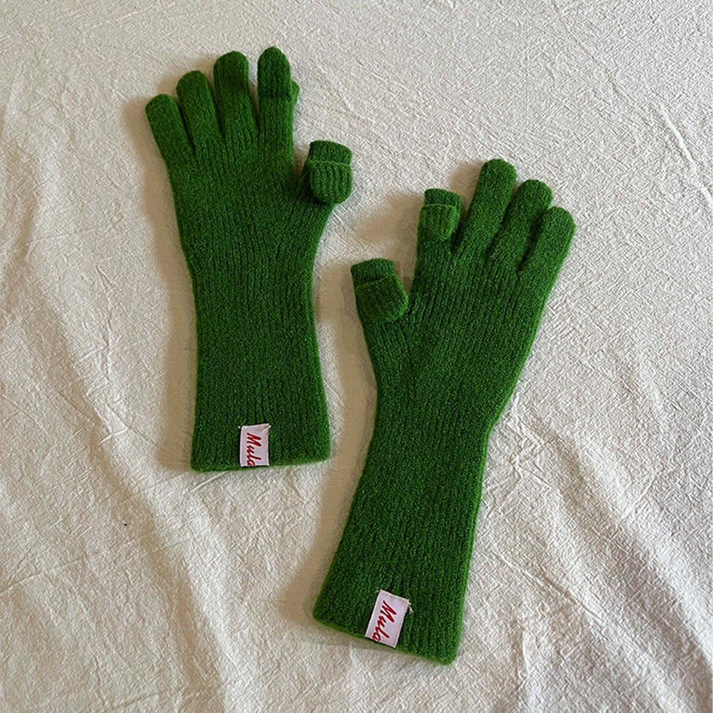 Knitted Wool Fingerless Gloves for Women