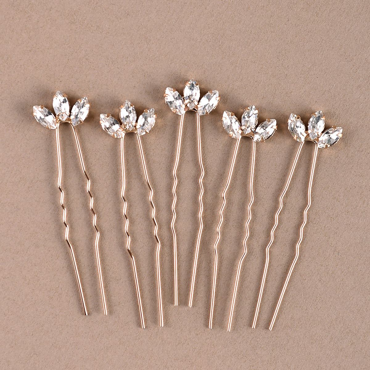 Metallic U Shaped Hair Pin Set of 3 Bridal Hair Accessories