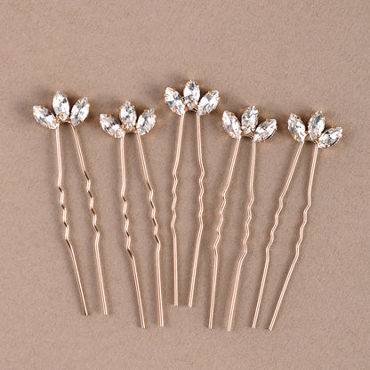 Metallic U Shaped Hair Pin Set of 3 Bridal Hair Accessories