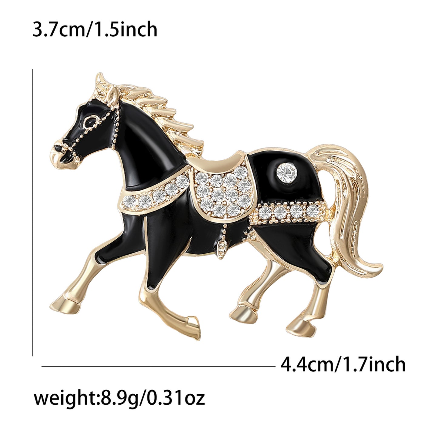 Trendy Enamel Horse Brooch Fashion Pin for Jackets