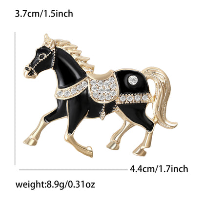 Trendy Enamel Horse Brooch Fashion Pin for Jackets