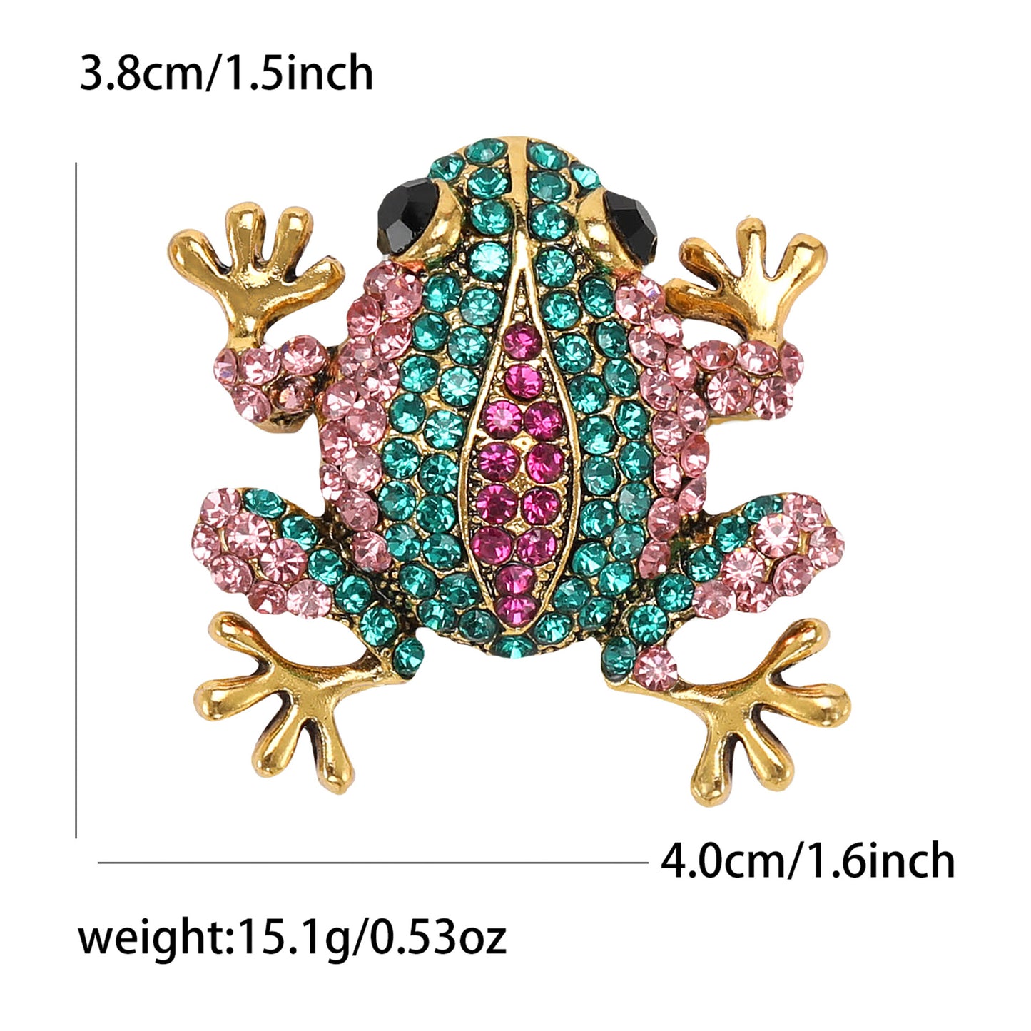 Cute Animal Frog Brooch Fashion Decorative Pin with Rhinestones