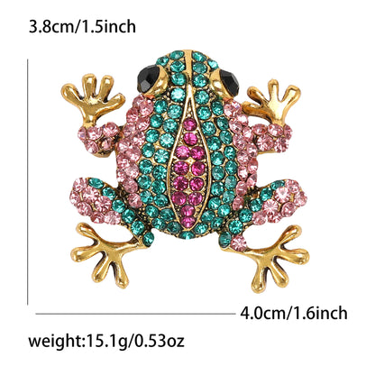Cute Animal Frog Brooch Fashion Decorative Pin with Rhinestones