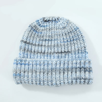 Wool Blend Knitted Beanie for Women, Casual, Warm, Ear Protection