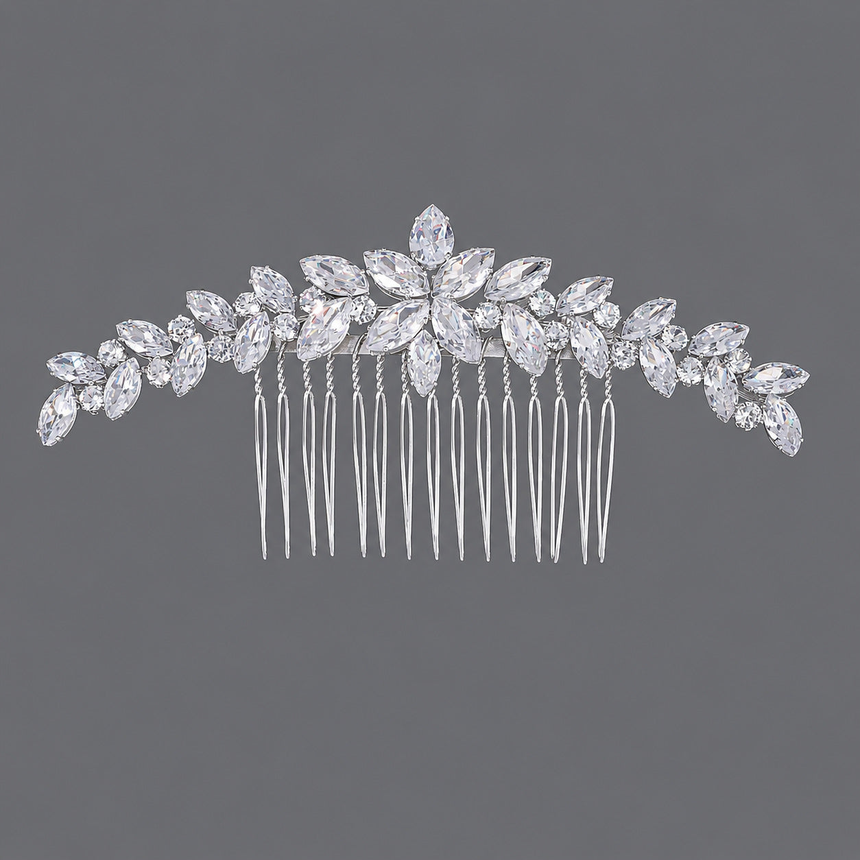 Vintage Floral Zircon Hair Comb Elegant Bridal Headpiece