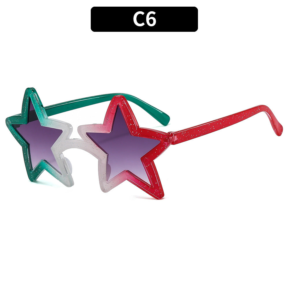 Trendy Colorful Star Shaped Sunglasses for Parties
