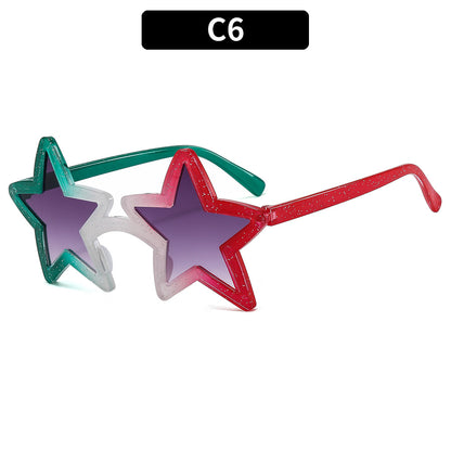Trendy Colorful Star Shaped Sunglasses for Parties