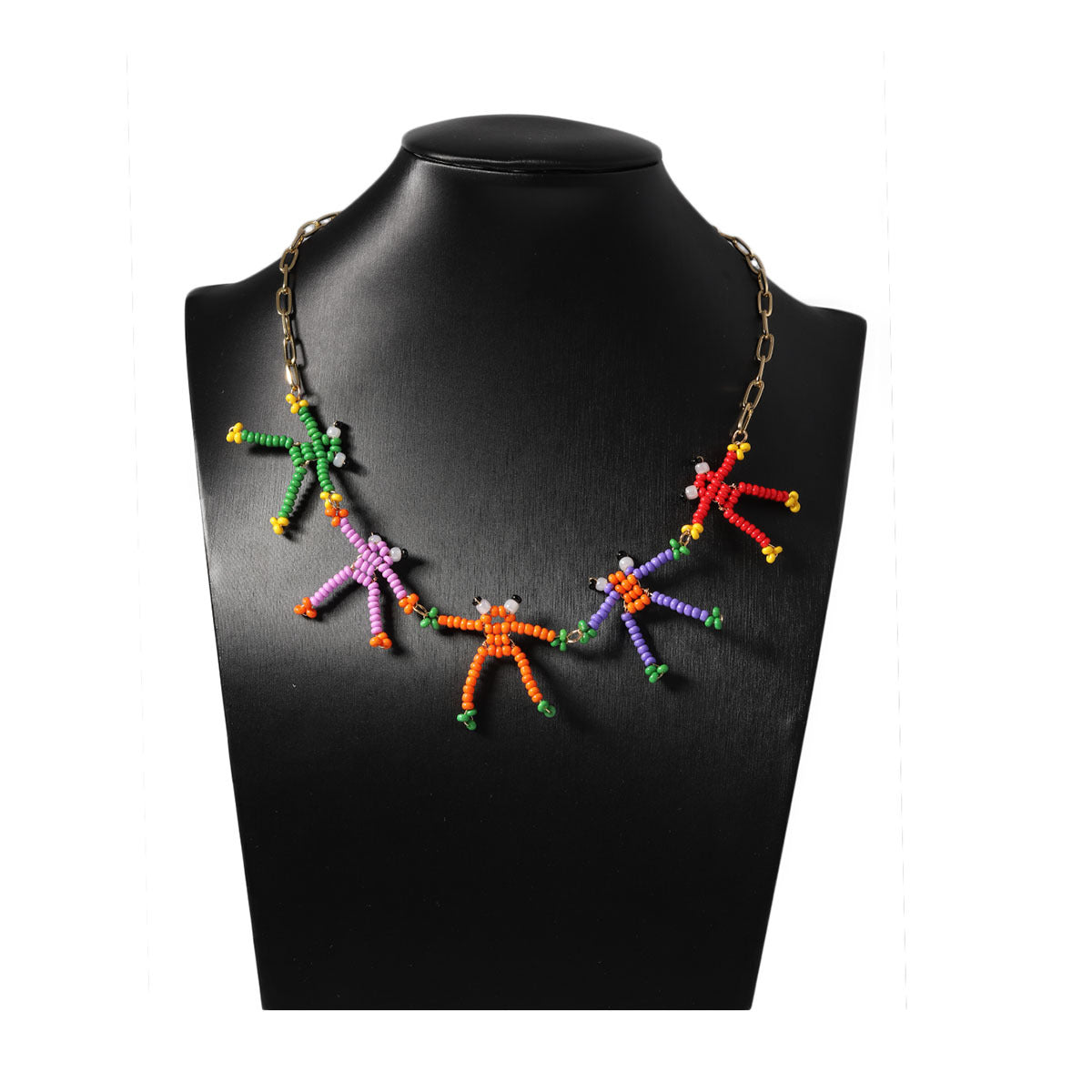 Necklace Handwoven Frog And Bee Pendant Chain Stylish
