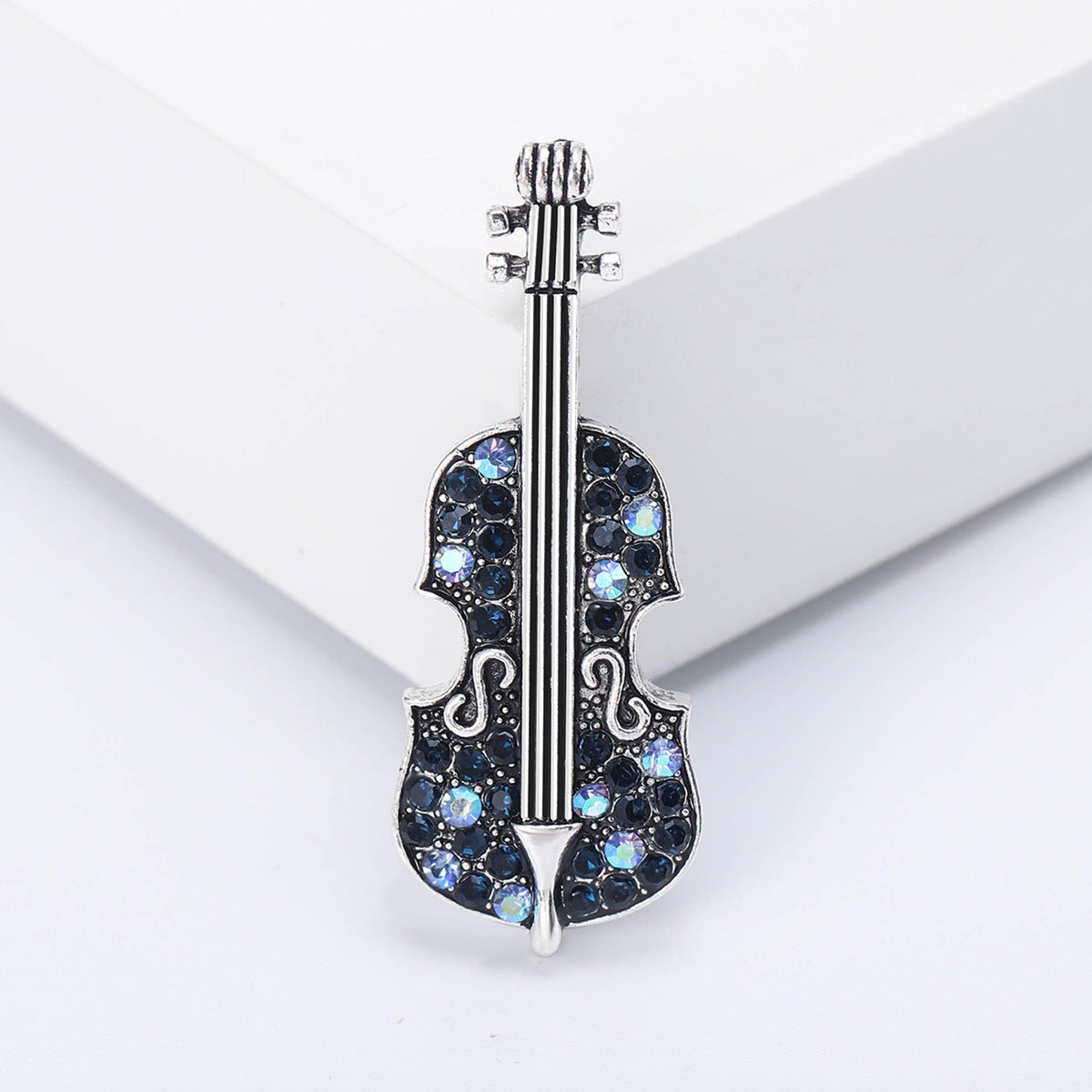 Vintage Rhinestone Violin Brooch for Women Stylish Accessory