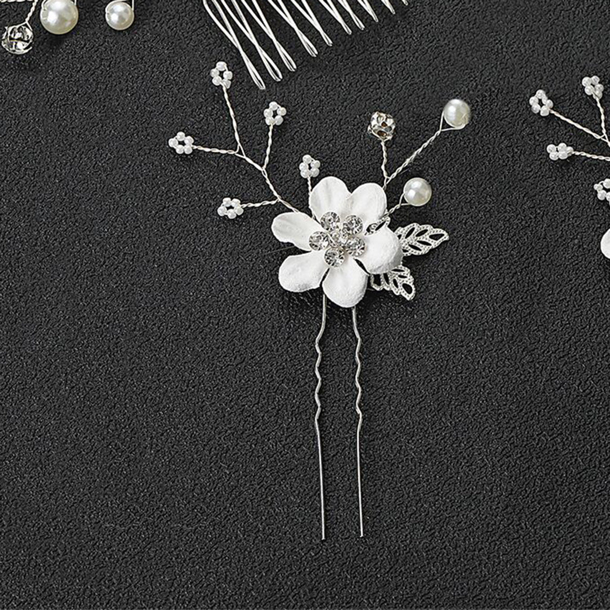 Bridal Blue Flower Hairpin Forest Inspired Wedding Hairpiece