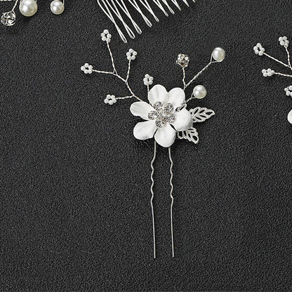 Bridal Blue Flower Hairpin Forest Inspired Wedding Hairpiece