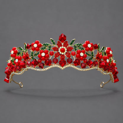 Vintage Floral Crown with Pearls for Bridal Photography