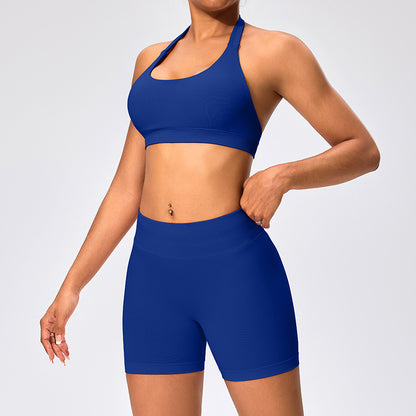 Women's Outdoor Yoga Set with Open Back Sports Bra and Pants