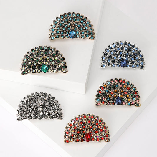 Fashionable Vintage Peacock Brooch Pin Creative Animal Accessory
