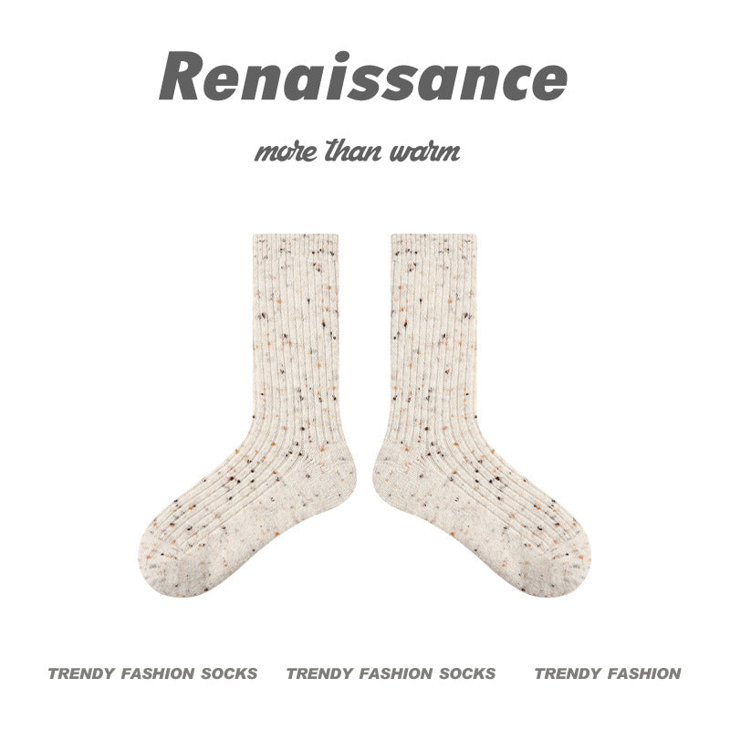 Cozy Spotted Mid Calf Socks Acrylic Blend Casual