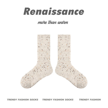 Cozy Spotted Mid Calf Socks Acrylic Blend Casual