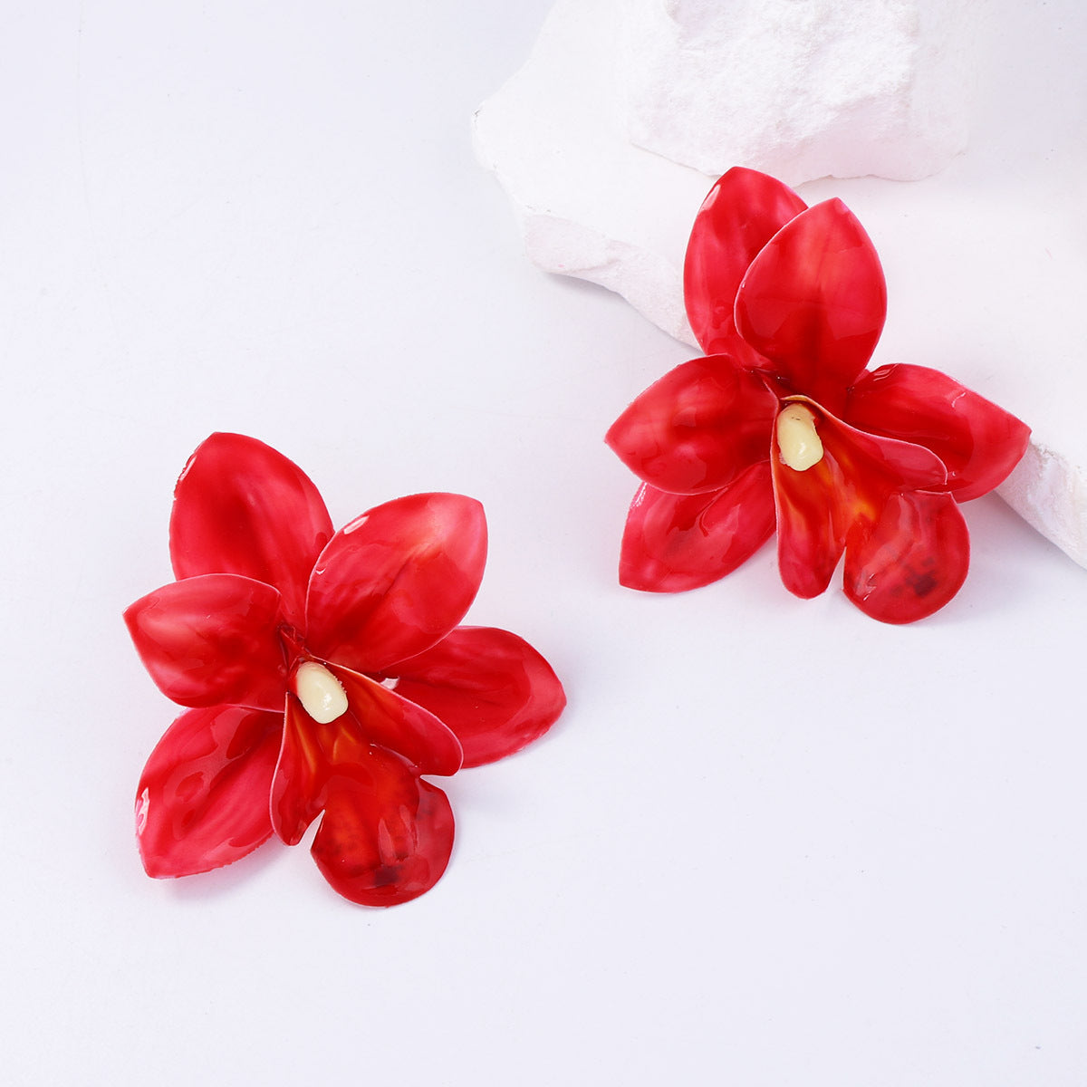 Earrings Boho Fabric Flower Lightweight Vacation Ready