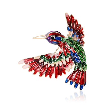 Alloy Enamel Hummingbird Music Note Brooch For Women