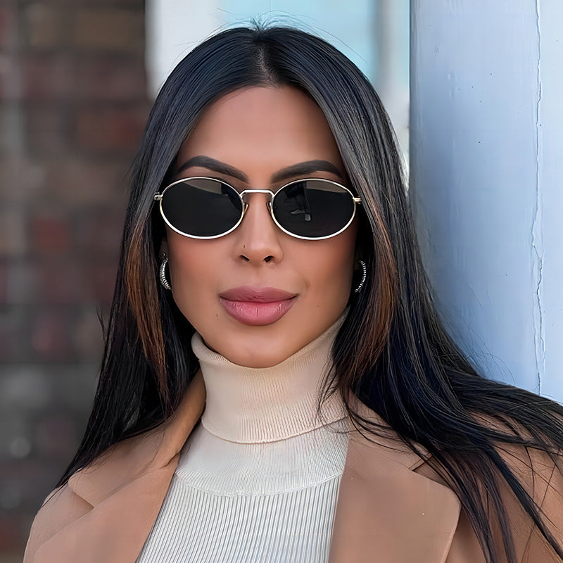Retro Oval Hip Hop Fashion Sunglasses UV400 Outdoor Shades