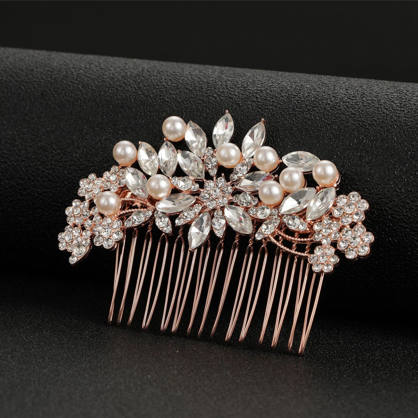 Minimalist Pearl Rhinestone Wedding Hair Comb