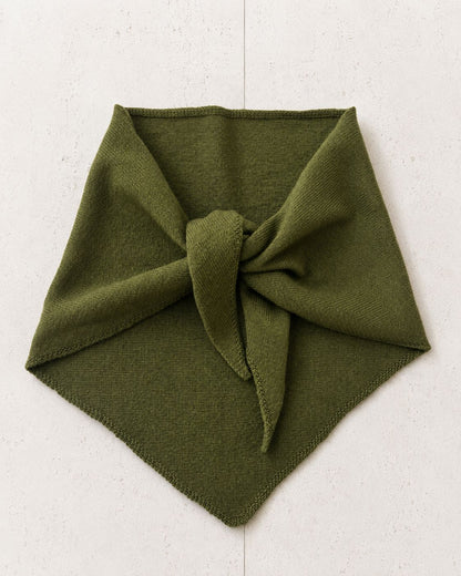 Solid Color Cashmere Wool Knitted Triangle Scarf for Women
