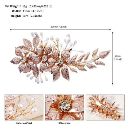 Handmade Floral Pearl Hair Clips for Weddings and Parties
