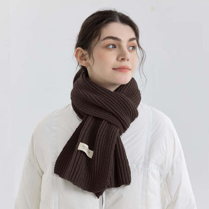 Solid Color Knitted Scarf for Women and Men