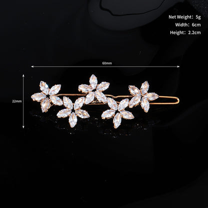 Elegant Rhinestone Hair Clips with Metal Side Pins