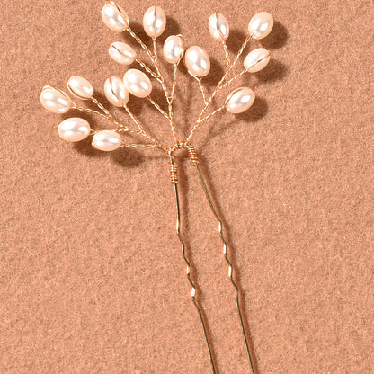 Elegant Pearl Hair Fork Handmade Bridal Hair Accessory